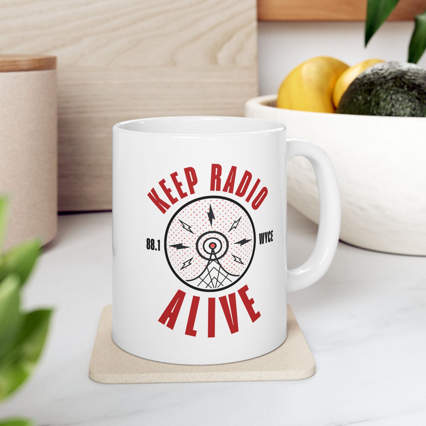 WYCE Vintage 'Keep Radio Alive' Mug